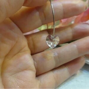 #36 Swarovski Heart Hoops